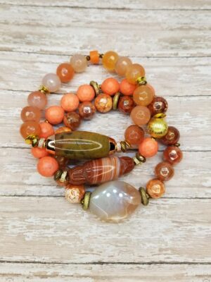 Sunset Lantana | gemstone bracelet set