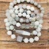 White Party- Agate, Howlite and Jade gemstone bracelet set