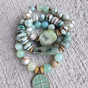 Keppel Green Tea | gemstone bracelet set