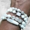 White Party- Agate, Howlite and Jade gemstone bracelet set