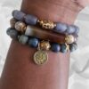 Dust Blue Taupe | gemstone bracelet set