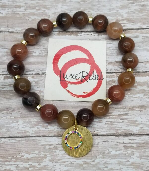 Colored- Tiger's eye, Quartz gemstone bracelet set - Image 4