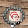 Moon- Jasper, Phantom Quartz, Grey Quartz gemstone bracelet set