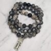 "Strong is Beautiful" Jasper and Lava Rock gemstone bracelet set