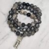 "Strong is Beautiful" Jasper and Lava Rock gemstone bracelet set