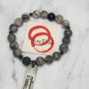 "Strong is Beautiful" Jasper and Lava Rock gemstone bracelet set