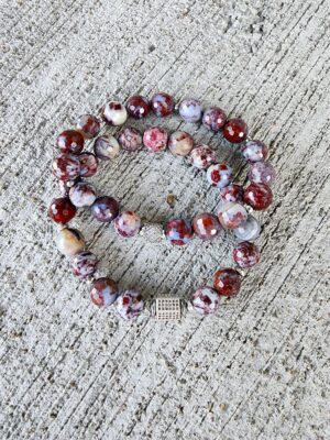 Red Lightning | gemstone bracelet set
