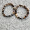 Black Moonstone gemstone bracelet set