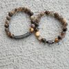 Black Moonstone gemstone bracelet set