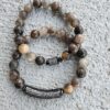 Black Moonstone gemstone bracelet set