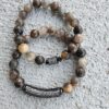 Black Moonstone gemstone bracelet set