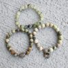 Mantis | Jasper & Prehnite gemstone bracelet set