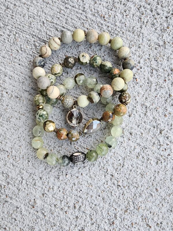 20230209_175121 Mantis | Jasper & Prehnite gemstone bracelet set
