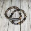 Black Moonstone gemstone bracelet set