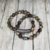 Black Moonstone gemstone bracelet set