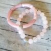Pink Jade gemstone Valentine bracelets