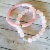 Pink Jade gemstone Valentine bracelets