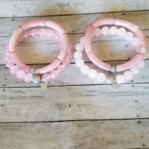 20220116_152410 Pink Jade gemstone Valentine bracelets