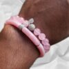Pink Jade gemstone Valentine bracelets