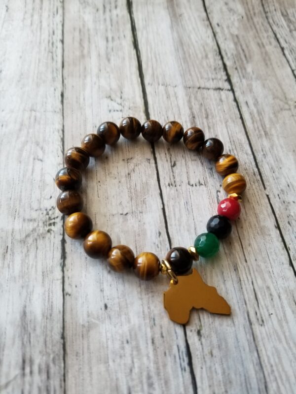 Tiger's Eye  gemstone Black Heritage Pride Bracelet (Single) - Image 2