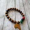 Tiger's Eye  gemstone Black Heritage Pride Bracelet (Single)