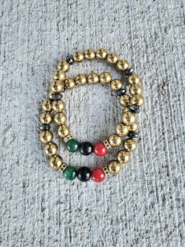 Afro/Black Heritage Gold Hematite Bracelet (Single)