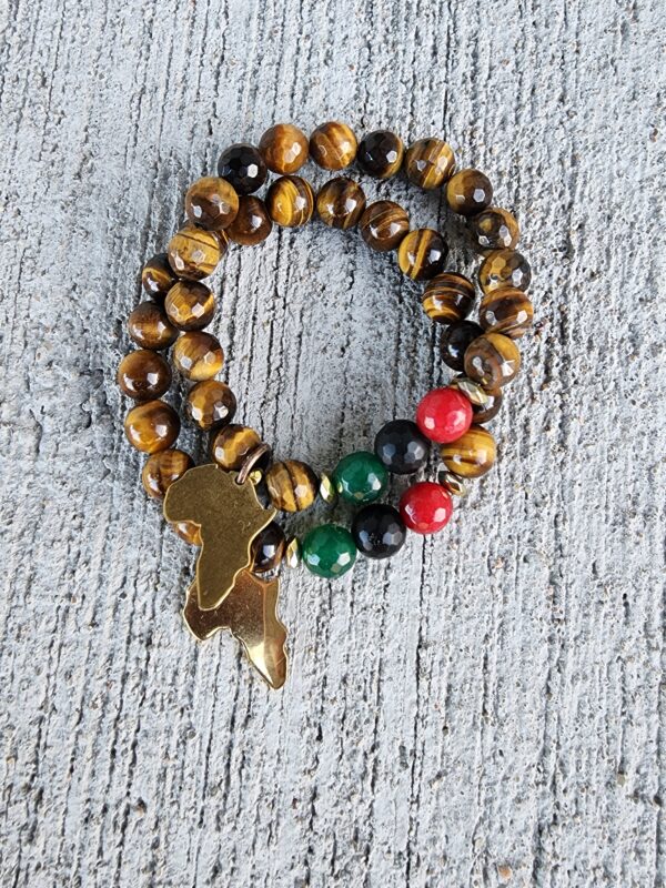 Tiger's Eye  gemstone Black Heritage Pride Bracelet (Single)