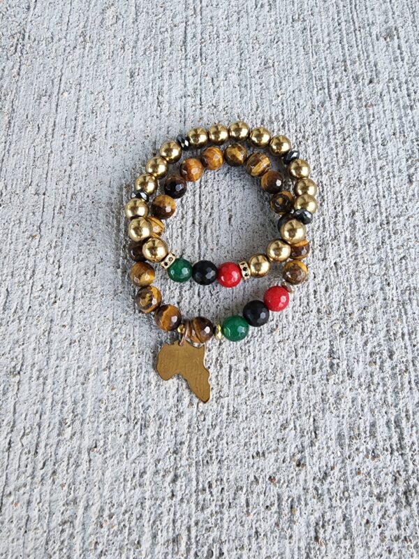 Tiger's Eye  gemstone Black Heritage Pride Bracelet (Single)
