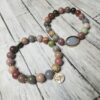 Natural Mexican Imperial Jasper gemstone bracelet set