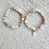 Morganite Beryl gemstone bracelet set