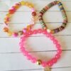 LYP-African Vinyl Heishi, Agate and Jade gemstone bracelet set