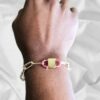 Colored Enamel Lock, Paperclip Chain Bracelets