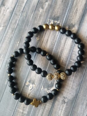 TBG | Black Onyx gemstone bracelet set