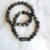 Black Obsidian gemstone bracelet set