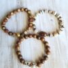 Spotted Wood gemstone bracelet set