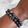 Black Obsidian gemstone bracelet set