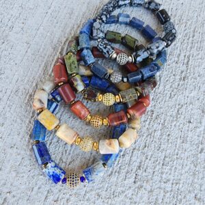 Cylindrical gemstone bracelets (Singles)