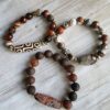Cognac | Agate gemstone bracelet set