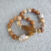 Caramel Tawny | Fire Agate gemstone bracelet set