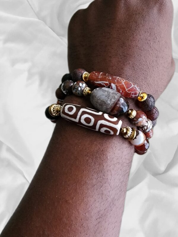 Cognac | Agate gemstone bracelet set - Image 7