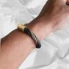 Black and 18k Gold Bracelet Cuff