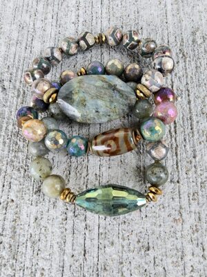 Pavonine | gemstone bracelet set