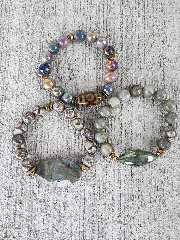 Pavonine | gemstone bracelet set