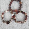Cognac | Agate gemstone bracelet set