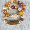 Caramel Tawny | Fire Agate gemstone bracelet set
