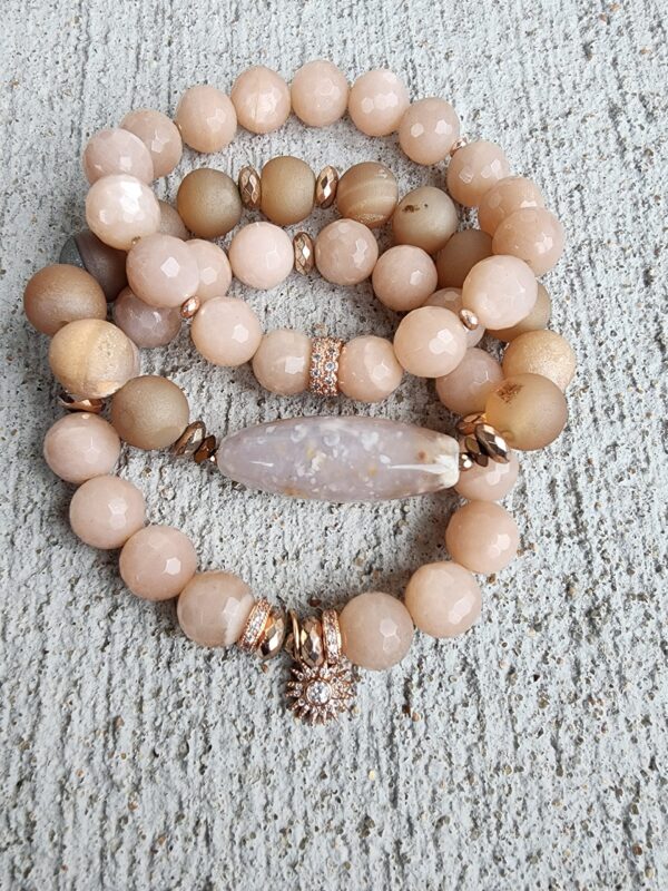 Peach Blush | gemstone bracelet set