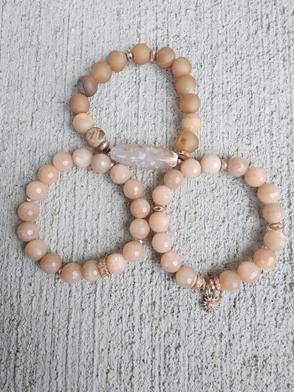Peach Blush | gemstone bracelet set