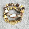 Brunor| Krobo bead Agate gemstone bracelet set