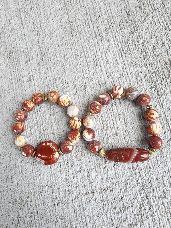 Calcine | Fire Agate gemstone bracelet set