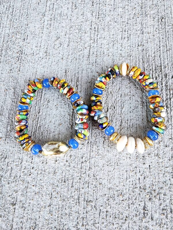 Chaouen | Krobo rondelle bracelets